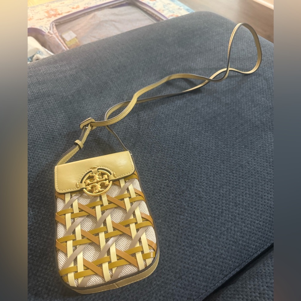 Tory Burch MILLER BASKET-WEAVE PHONE CROSSBODY - Picture 5 of 8